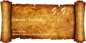 Imrek István névjegykártya